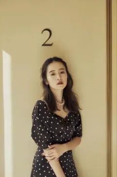 JOIEVE ドット ワンピース マーメイドスカート スクエアネック ワンピース