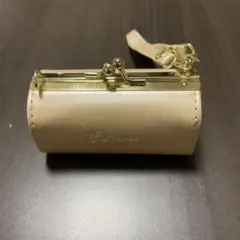 ベージュ がま口 コインケース　小銭　小物入れ