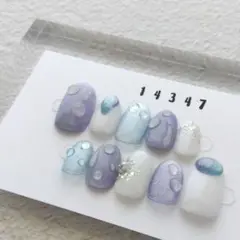 【14347】水滴 ニュアンス ブルー パープル マグネット ぷっくり 夏