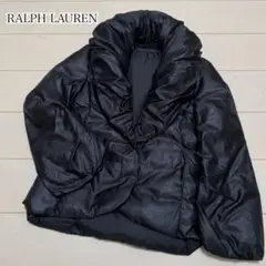 良品 ラルフローレン レディース ダウン ジャケット ショールカラー 黒