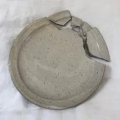 金継ぎ用 粉引き 中村 恵子 作家 プレート 18cm