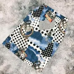 日本製/古着女子 パッチワークスカート/総柄/薄手 ビッグサイズ/13号/XL