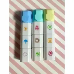 スタンプセット 青緑黄 8種類