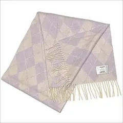 J7181 美品 ジョンストンズ カシミヤ100% フリンジマフラー ピンク系