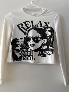RELAx グラフィックプリント 長袖Tシャツ