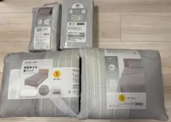 NクールWSP シングル　グレー　４点（ピローパッド、シーツ、敷パッド、肌布団、