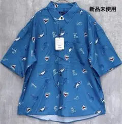 【新品未使用】BLUE STANDARD サメ柄 半袖シャツ Lサイズ 接触冷感