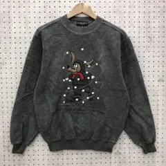Vintage アニマル スケート 刺繍 フリース トレーナー 80s 90s