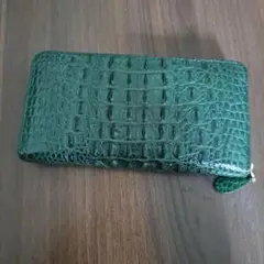 財布　ノーブランド　緑　長財布
