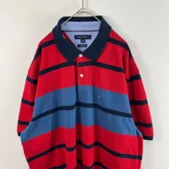 USA古着 tommy hilfiger オーバーサイズ ボーダー ポロシャツ