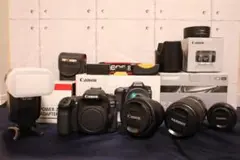 Canon EOS 80D レンズ3本・ズームアダプター・ストロボセット
