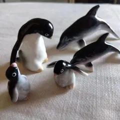 陶器のイルカ ペンギン セット