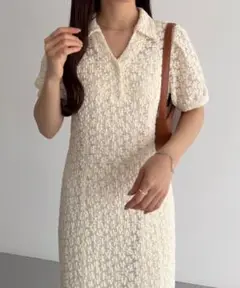 callautia　カットレースポロワンピース（ペチワンピースセット）