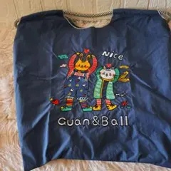ウサギと猫の刺繍入り可愛いトートバッグ