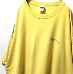 ギルダン naa ロゴ Tシャツ イエロー 黄色 2XL 古着