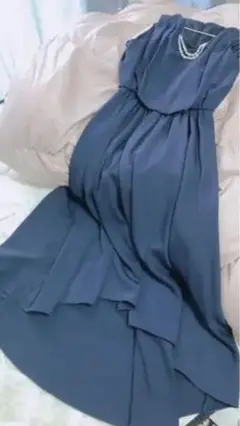 テールロングドレス ネイビー