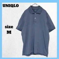 UNIQLOユニクロ ポロシャツ カットソー 半袖 メンズ シンプル ブルー M