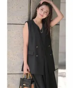 ジャスグリッティー 《美香さんコラボ》ダブル釦ジレ