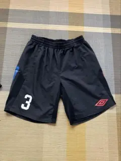 Umbro アンブロ　黒 ハーフパンツ 番号3 サッカー　S相当