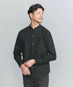 beauty＆youth コットン バンドカラー スキッパー シャツ