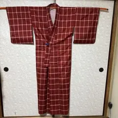 ブロックチェック　ギンガムチェック　着物　1976
