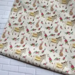 生地　ハギレ うさぎ　ロバ