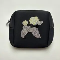 DecoBaboo ポーチ　犬シルエットストーン装飾　新品　美品