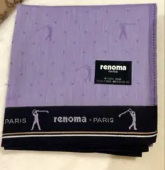 renoma 大判シルクハンカチ 紫100%