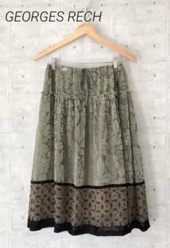 GEORGES RECH ジョルジュ•レッシュ ☆ フレアスカート 花柄 L