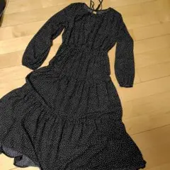 【美品】Rose farm 長袖　ロングワンピース　Lサイズ 水玉