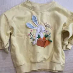 next ウサギ刺繍 トレーナー イエロー
