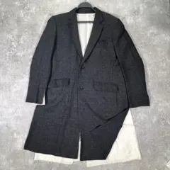 sulvam サルバム　ウールチェスターコート　レイヤード　スリッド　濃いグレー