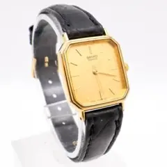 《一点物》SEIKO 腕時計 ゴールド レザー ドレスウォッチ レディース