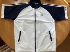 adidas ジャージLホワイト/ネイビー