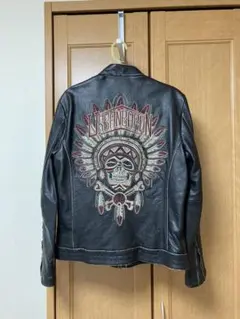 URBAN BARON 本革レザージャケット Lサイズ 黒 Urban Baron Skull Black Leather Jacket – Street Outerwears