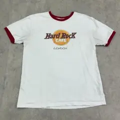 ハードロックカフェ　ロンドン　リンガー　トップス　半袖　Tシャツ　古着　ホワイト