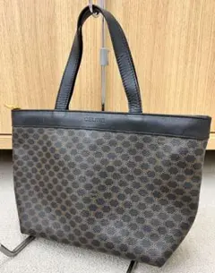CELINE セリーヌ ハンドバッグ レザートート 黒マカダム柄 MC96