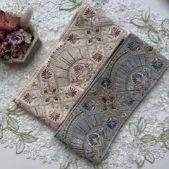 在庫限りお買得セット幅広インド刺繍リボン各1メートル合計2メートル