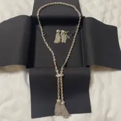 ✨極美品✨grosse グロッセ フリンジ ネックレス プラチナカラー　ストーン ✨極美品✨grosse グロッセ フリンジ ネックレス プラチナカラー