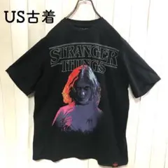US古着Tシャツ黒　ストレンジャーシングス映画NETFLIX エル　イレブン