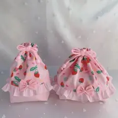 お弁当袋　コップ入れ　入園入学準備【ハンドメイド】