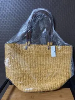 新品☆サマーバッグ カゴバッグ 大容量 黄色