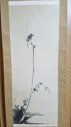掛軸 　和　良寛　枯木鳴鵙図　まとめ3本 掛け軸 枯木鳴鵙図 （宮本武蔵）（複製掛軸）（掛軸小物なし