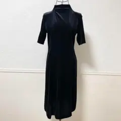 ♡ジャンニロジュディチェ♡ 半袖ワンピース　ベロア素材　モックネック　昭和レトロ