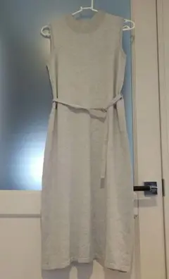 GU☆ノースリーブ ニットワンピース グレーS