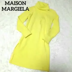 MAISON MARGIELA ニットワンピース ハイネック ネオンイエロー