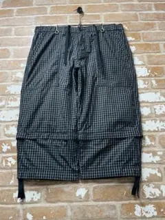 オールドユニクロ　UNIQLO チェックパンツ　2way 黒　y2k　膝下