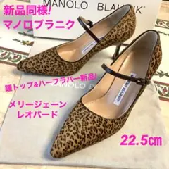 新品同様!憧れのマノロブラニク メリージェーン レオパード 最高級ハラコ22.5