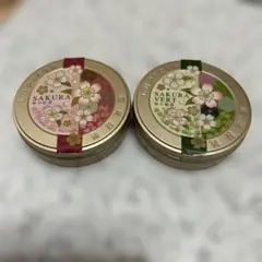 桜デザインの空き缶2個セット
