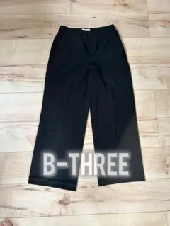 美脚パンツ B-THREE B3 ワイドパンツ黒 28